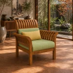 Croissant Sofa Chair- Teak wood - Image 2